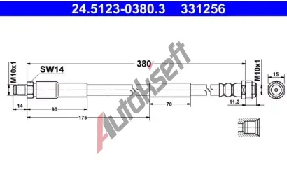 ATE Brzdov hadice - 380 mm AT 331256, 24.5123-0380.3