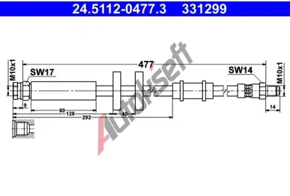 ATE Brzdov hadice AT 331299, 24.5112-0477.3