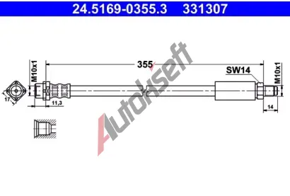 ATE Brzdov hadice AT 331307, 24.5169-0355.3