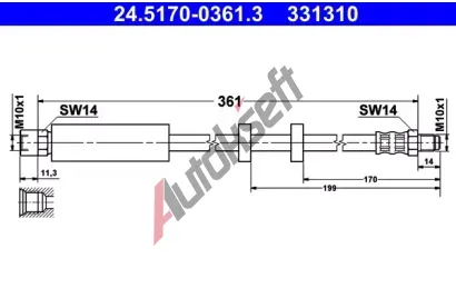 ATE Brzdov hadice AT 331310, 24.5170-0361.3