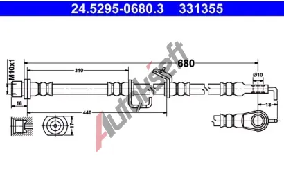 ATE Brzdová hadice AT 331355, 24.5295-0680.3 ATE Brzdová hadice AT 331355, 24.5295-0680.3