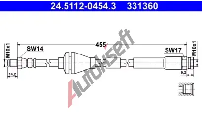 ATE Brzdov hadice AT 331360, 24.5112-0454.3