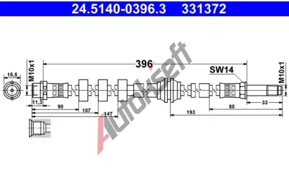 ATE Brzdov hadice AT 331372, 24.5140-0396.3