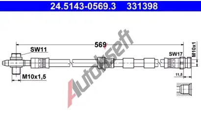 ATE Brzdov hadice AT 331398, 24.5143-0569.3