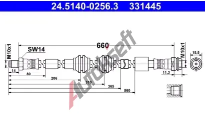 ATE Brzdov hadice AT 331445, 24.5140-0256.3
