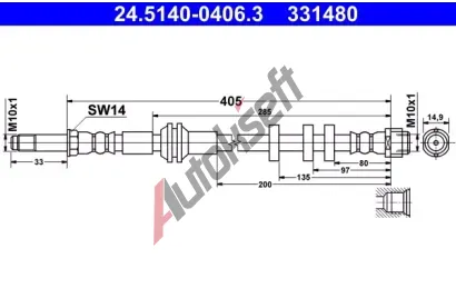 ATE Brzdov� hadice AT 331480, 24.5140-0406.3