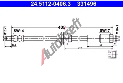 ATE Brzdov� hadice AT 331496, 24.5112-0406.3