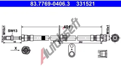ATE Brzdov hadice AT 331521, 83.7769-0406.3