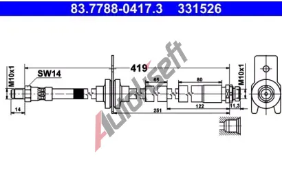 ATE Brzdová hadice AT 331526, 83.7788-0417.3 ATE Brzdová hadice AT 331526, 83.7788-0417.3