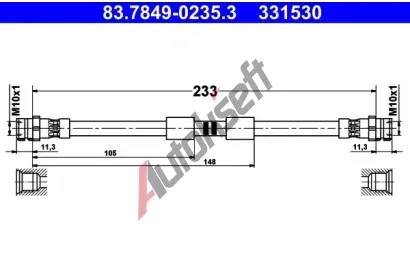 ATE Brzdová hadice AT 331530, 83.7849-0235.3 ATE Brzdová hadice AT 331530, 83.7849-0235.3
