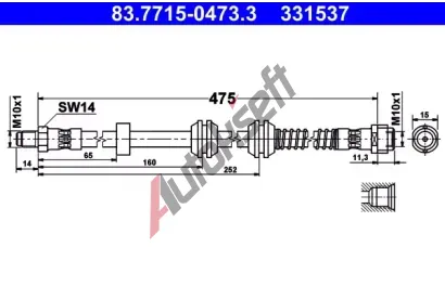 ATE Brzdov hadice AT 331537, 83.7715-0473.3