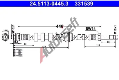 ATE Brzdov hadice AT 331539, 24.5113-0445.3