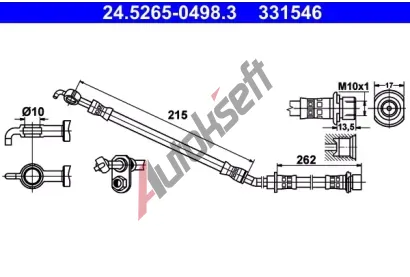 ATE Brzdová hadice AT 331546, 24.5265-0498.3 ATE Brzdová hadice AT 331546, 24.5265-0498.3