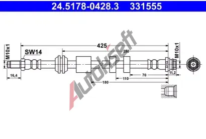 ATE Brzdová hadice AT 331555, 24.5178-0428.3 ATE Brzdová hadice AT 331555, 24.5178-0428.3