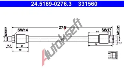 ATE Brzdov� hadice AT 331560, 24.5169-0276.3