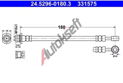 ATE Brzdová hadice AT 331575, 24.5296-0180.3  ATE Brzdová hadice AT 331575, 24.5296-0180.3
