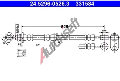 ATE Brzdová hadice AT 331584, 24.5296-0526.3 ATE Brzdová hadice AT 331584, 24.5296-0526.3