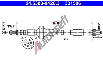 ATE Brzdová hadice AT 331586, 24.5308-0426.3 ATE Brzdová hadice AT 331586, 24.5308-0426.3