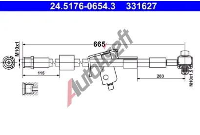 ATE Brzdov hadice AT 331627, 24.5176-0654.3