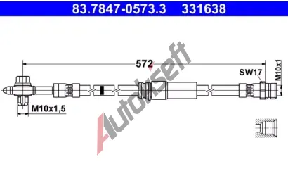 ATE Brzdová hadice AT 331638, 83.7847-0573.3 ATE Brzdová hadice AT 331638, 83.7847-0573.3