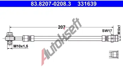 ATE Brzdová hadice AT 331639, 83.8207-0208.3 ATE Brzdová hadice AT 331639, 83.8207-0208.3