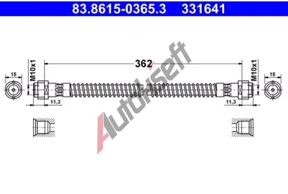 ATE Brzdová hadice AT 331641, 83.8615-0365.3 ATE Brzdová hadice AT 331641, 83.8615-0365.3