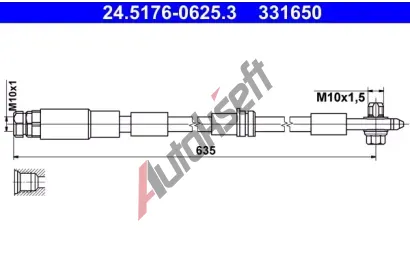 ATE Brzdová hadice AT 331650, 24.5176-0625.3 ATE Brzdová hadice AT 331650, 24.5176-0625.3