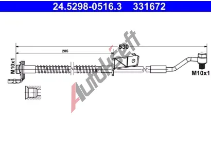 ATE Brzdová hadice AT 331672, 24.5298-0516.3 ATE Brzdová hadice AT 331672, 24.5298-0516.3