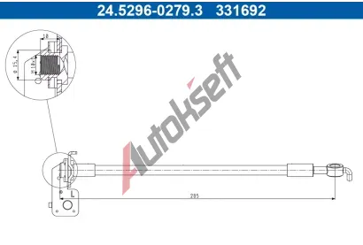 ATE Brzdová hadice AT 331692, 24.5296-0279.3 ATE Brzdová hadice AT 331692, 24.5296-0279.3