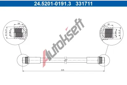 ATE Brzdová hadice AT 331711, 24.5201-0191.3 ATE Brzdová hadice AT 331711, 24.5201-0191.3