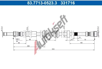 ATE Brzdov� hadice AT 331716, 83.7713-0523.3