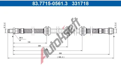 ATE Brzdov� hadice AT 331718, 83.7715-0561.3