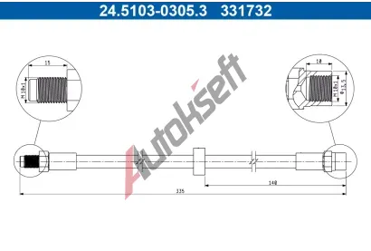 ATE Brzdová hadice AT 331732, 24.5103-0305.3 ATE Brzdová hadice AT 331732, 24.5103-0305.3