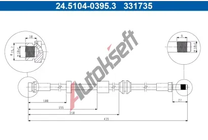 ATE Brzdov hadice AT 331735, 24.5104-0395.3