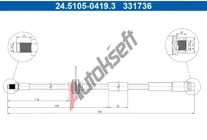 ATE Brzdová hadice AT 331736, 24.5105-0419.3 ATE Brzdová hadice AT 331736, 24.5105-0419.3