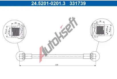 ATE Brzdov hadice AT 331739, 24.5201-0201.3
