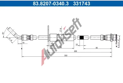 ATE Brzdová hadice AT 331743, 83.8207-0340.3 ATE Brzdová hadice AT 331743, 83.8207-0340.3