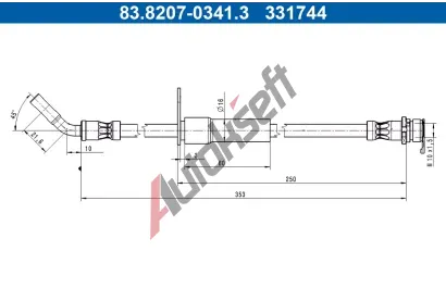 ATE Brzdová hadice AT 331744, 83.8207-0341.3 ATE Brzdová hadice AT 331744, 83.8207-0341.3