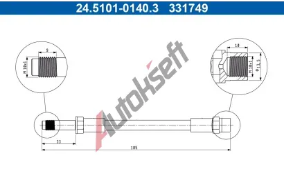 ATE Brzdov hadice AT 331749, 24.5101-0140.3
