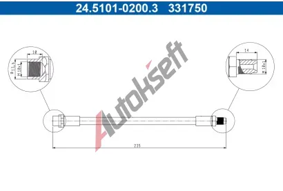ATE Brzdov hadice AT 331750, 24.5101-0200.3