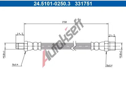 ATE Brzdová hadice AT 331751, 24.5101-0250.3 ATE Brzdová hadice AT 331751, 24.5101-0250.3