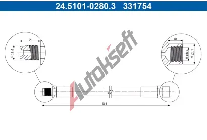 ATE Brzdov hadice AT 331754, 24.5101-0280.3