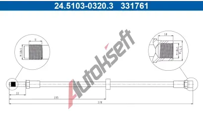 ATE Brzdová hadice AT 331761, 24.5103-0320.3 ATE Brzdová hadice AT 331761, 24.5103-0320.3