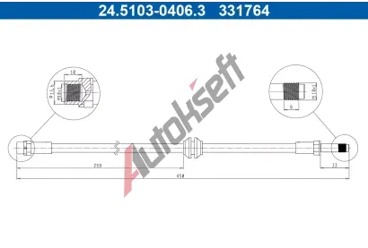 ATE Brzdov� hadice AT 331764, 24.5103-0406.3
