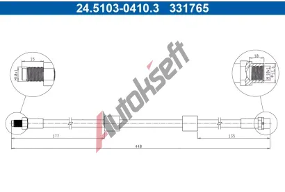 ATE Brzdov� hadice AT 331765, 24.5103-0410.3