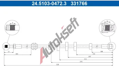 ATE Brzdov� hadice AT 331766, 24.5103-0472.3