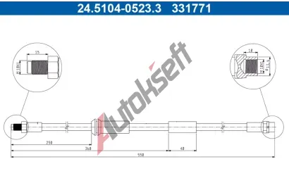 ATE Brzdová hadice AT 331771, 24.5104-0523.3 ATE Brzdová hadice AT 331771, 24.5104-0523.3