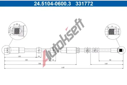 ATE Brzdová hadice AT 331772, 24.5104-0600.3 ATE Brzdová hadice AT 331772, 24.5104-0600.3