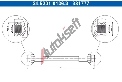 ATE Brzdová hadice AT 331777, 24.5201-0136.3 ATE Brzdová hadice AT 331777, 24.5201-0136.3