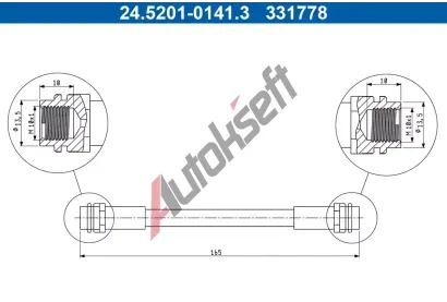 ATE Brzdová hadice AT 331778, 24.5201-0141.3 ATE Brzdová hadice AT 331778, 24.5201-0141.3